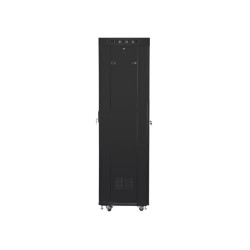 19" Volně stojící racková skříň 42U/600X600 (Flat Pack) se síťovými dveřmi LCD černá Lanberg V2