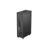 19" Volně stojící racková skříň 42U 600X1200 černé skleněné dveře LCD Lanberg (Flat Pack) V2