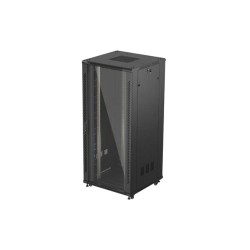 19" Volně stojící racková skříň 37U 800X800 černé skleněné dveře Lanberg (ploché balení)