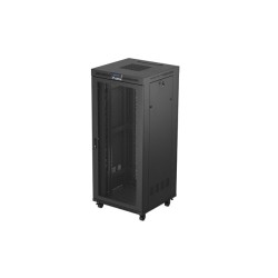 19" Volně stojící racková skříň 37U 800X800 černá LCD perforovaná Dvířka Lanberg (ploché balení)