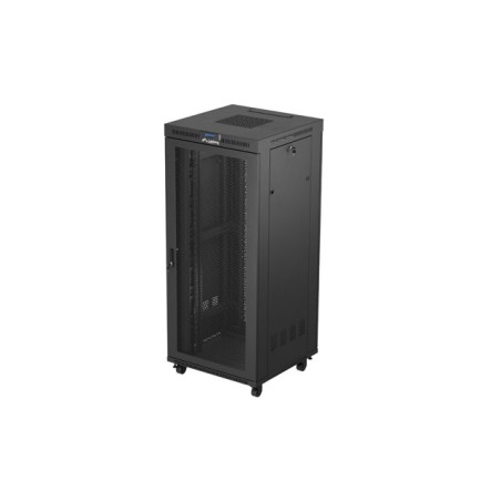 19" Volně stojící racková skříň 37U 800X800 černá LCD perforovaná Dvířka Lanberg (ploché balení)