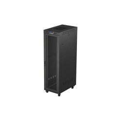 19" Volně stojící racková skříň 42U/600X1000 (Flat Pack) se síťovými dveřmi LCD černá Lanberg V2