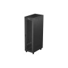 19" Volně stojící racková skříň 42U/600X1000 (Flat Pack) se síťovými dveřmi LCD černá Lanberg V2