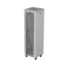19" Volně stojící racková skříň 42U 600X600 šedé skleněné dveře LCD Lanberg (Flat Pack) V2