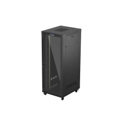 19" Volně stojící racková skříň 42U/800X1000 (Flat Pack) S prosklenými dveřmi LCD černá Lanberg V2