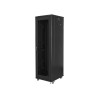 19" Volně stojící racková skříň 42U/600X800 (Flat Pack) se síťovanými dveřmi černá Lanberg