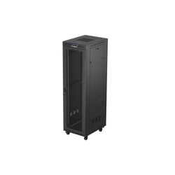19" Volně stojící racková skříň 42U/600X800 (Flat Pack) se síťovými dveřmi LCD černá Lanberg V2