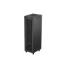 19" Volně stojící racková skříň 42U/600X800 (Flat Pack) se síťovými dveřmi LCD černá Lanberg V2