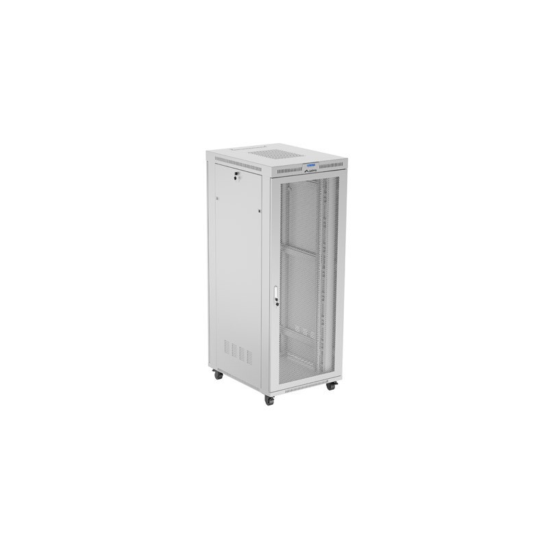 19" Volně stojící racková skříň 42U 800X1000 šedá LCD S perforovanými dveřmi Lanberg (ploché balení)