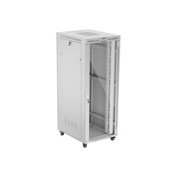 19" Volně stojící racková skříň 42U 800X1000 šedé skleněné dveře LCD Lanberg (Flat Pack) V2