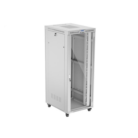 19" Volně stojící racková skříň 42U 800X1000 šedé skleněné dveře LCD Lanberg (Flat Pack) V2