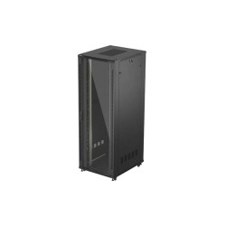 19" Volně stojící racková skříň 47U/800X1000 (Flat Pack) S prosklenými dveřmi černá Lanberg