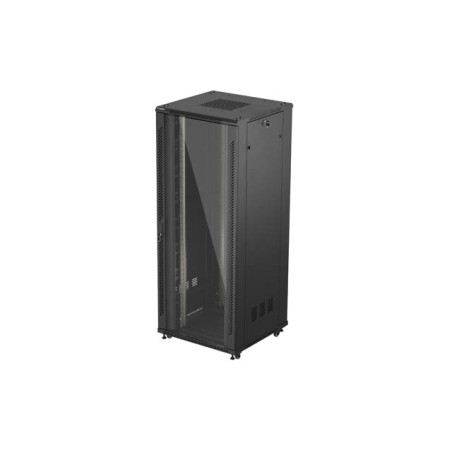 19" Volně stojící racková skříň 42U 800X800 černé skleněné dveře Lanberg (ploché balení)