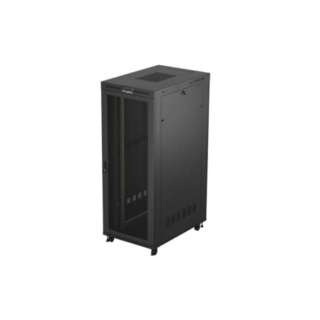 19" Volně stojící racková skříň 42U/800X1200 (Flat Pack) se síťovými dveřmi LCD černá Lanberg V2