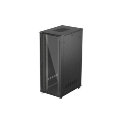19" Volně stojící racková skříň 42U 800X1200 černé skleněné dveře Lanberg (ploché balení)