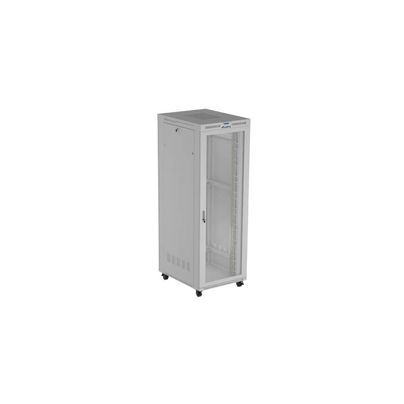 19" Volně stojící racková skříň 47U 800X1000 šedý S perforovanými dveřmi Lanberg (Flat Pack) V2