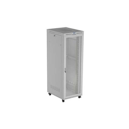 19" Volně stojící racková skříň 47U 800X1000 šedý S perforovanými dveřmi Lanberg (Flat Pack) V2