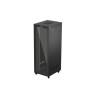 19" Volně stojící racková skříň 47U/800X1000 (Flat Pack) S prosklenými dveřmi LCD černá Lanberg V2