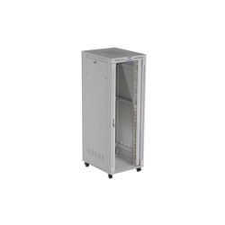 19" Volně stojící racková skříň 47U 800X1000 šedé prosklené dveře LCD Lanberg (Flat Pack) V2