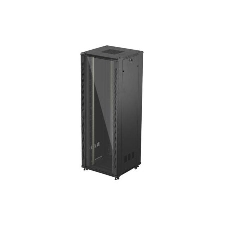 19" Volně stojící racková skříň 47U 800X800 černé skleněné dveře Lanberg (ploché balení)