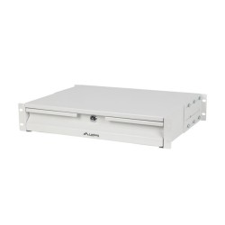 19" 2U 360MM ŠEDÁ SKŘÍŇOVÁ ZÁSUVKA LANBERG (2U/483X360MM NOSNOST DO 90KG, 4BODOVÁ MONTÁŽ)