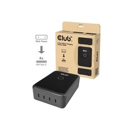 Club3D nabíječka 240W Charging Station GaN, 4xUSB-C, PPS + PD 3.1 Support + Led Display
