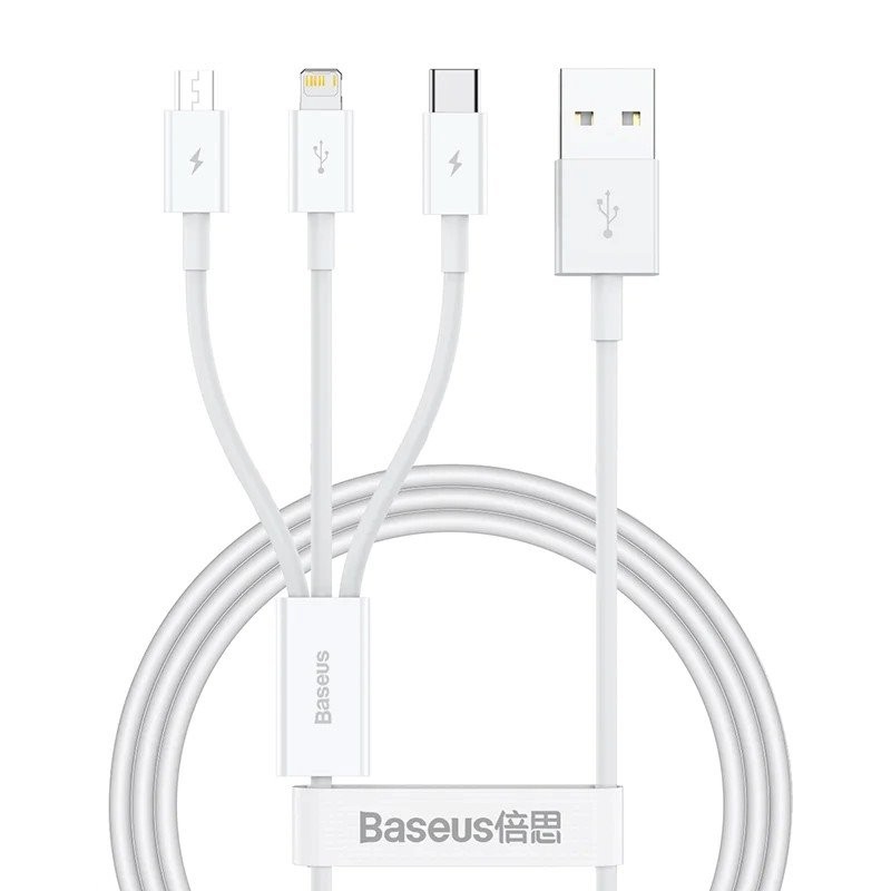 Baseus Superior Series Fast Charging Datový Kabel USB-A - USB-C/microUSB/Lightning 3.5A 1m Stellar W