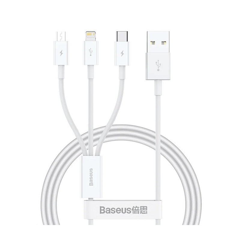 Baseus Superior Series Fast Charging Datový Kabel USB-A - USB-C/microUSB/Lightning 3.5A 0.5m Stellar