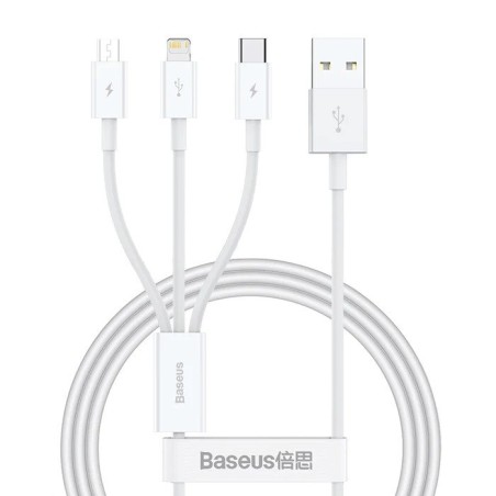 Baseus Superior Series Fast Charging Datový Kabel USB-A - USB-C/microUSB/Lightning 3.5A 0.5m Stellar