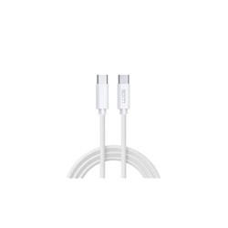 WG - Datový kabel Type-C (male) na Type-C (male), 1 metr, 3 A, cotton ECO, bílá