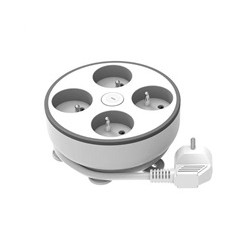 Solight 4z prodlužovací přívod, 2m, 3 x 1mm2, bílý, vypínač