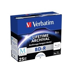VERBATIM MDisc BD-R(5-pack)Jewel/4x/25GB