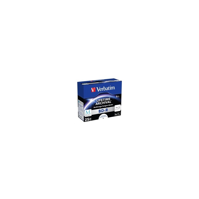 VERBATIM MDisc BD-R(5-pack)Jewel/4x/25GB