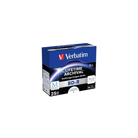VERBATIM MDisc BD-R(5-pack)Jewel/4x/25GB