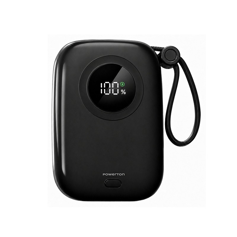 Powerton ENERGY DARK EDITION Powerbanka 10000mAh, 2x USB-C, 22.5W, integrované kabely, černá