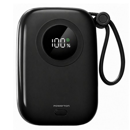 Powerton ENERGY DARK EDITION Powerbanka 10000mAh, 2x USB-C, 22.5W, integrované kabely, černá
