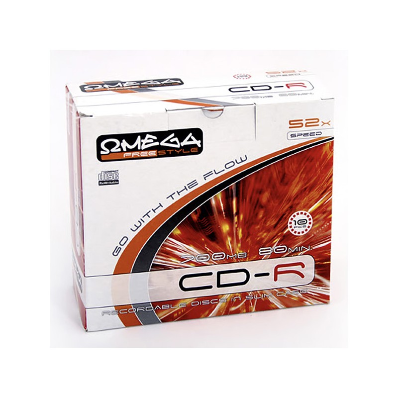 OMEGA CD-R, OFS, Omega Free Style, 10-pack, 700MB, 52x, slim box, pro archivaci dat