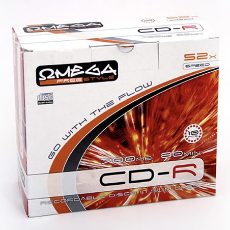 OMEGA CD-R, OFS, Omega Free Style, 10-pack, 700MB, 52x, slim box, pro archivaci dat