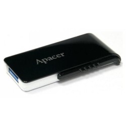 Apacer USB flash disk, USB 3.0, 64GB, AH350, černý, AP64GAH350B-1, USB A, s výsuvným konektorem, DOPRODEJ