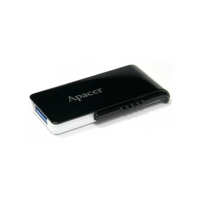 Apacer USB flash disk, USB 3.0, 64GB, AH350, černý, AP64GAH350B-1, USB A, s výsuvným konektorem, DOPRODEJ