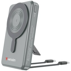 Verbatim power banka Charge ,n, Go 2C Display s kabely 12V, nabíjení telefonu, 32272, 10000mAh, magnetické připevnění, Šedá