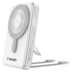 Verbatim power banka Charge ,n, Go 2C Display s kabely 12V, nabíjení telefonu, 32273, 10000mAh, magnetické připevnění, stříbrná