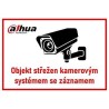 Samolepící tabulka pro kamerové systémy Dahua 140 x 100 mm