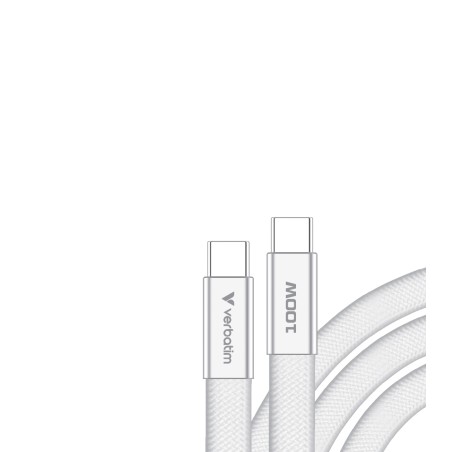 Verbatim USB-C kabel SoftTouch USB C samec - USB C samec, 100W, 1.2m, Bílá, box, 30277