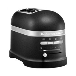 KitchenAid Artisan 5KMT2204EBK toustovač černá litina, 2 topinky, auto senzor, 7 stupňů, bagel, rozmrazování