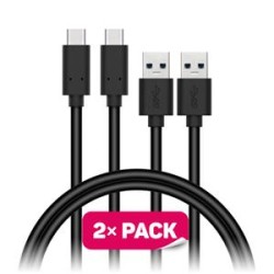 CONNECT IT Wirez USB-C (Type C) - USB-A, USB 3.1 Gen 1, černý, 1 m (2 ks v balení)