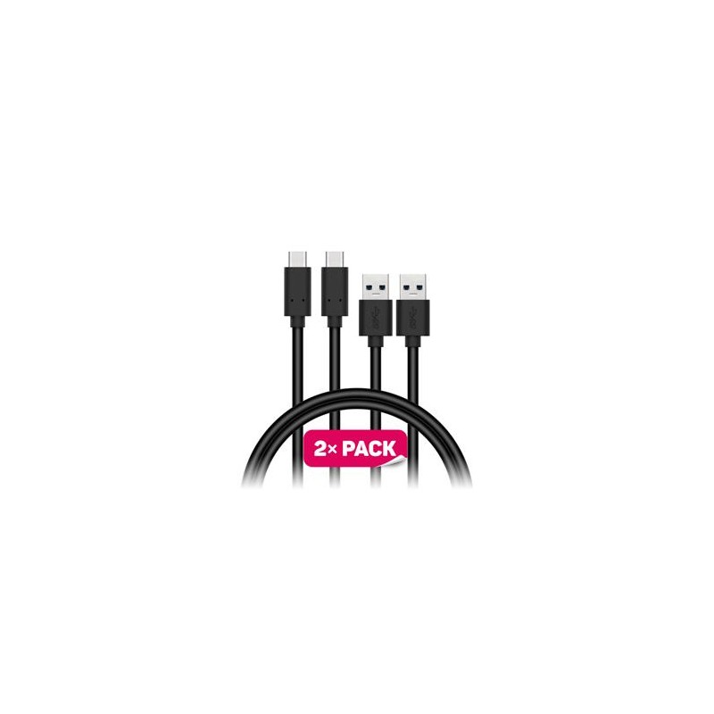 CONNECT IT Wirez USB-C (Type C) - USB-A, USB 3.1 Gen 1, černý, 1 m (2 ks v balení)