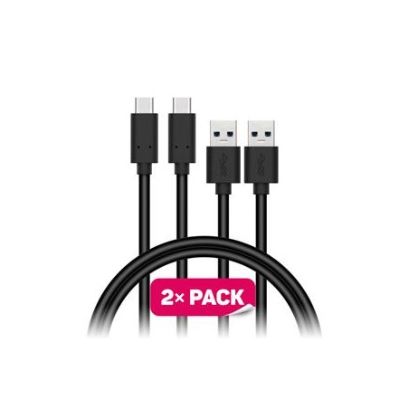 CONNECT IT Wirez USB-C (Type C) - USB-A, USB 3.1 Gen 1, černý, 1 m (2 ks v balení)