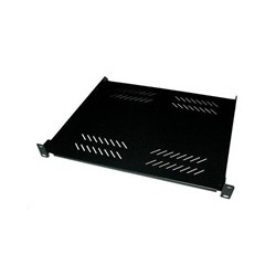 BAZAR - XtendLan 19" police s perforací 1U/400mm, nosnost 25kg, černá - poškozeno, prohnuté