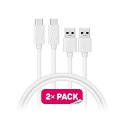 CONNECT IT Wirez USB-C (Type C) - USB-A, USB 3.1 Gen 1, bílý, 1 m (2 ks v balení)